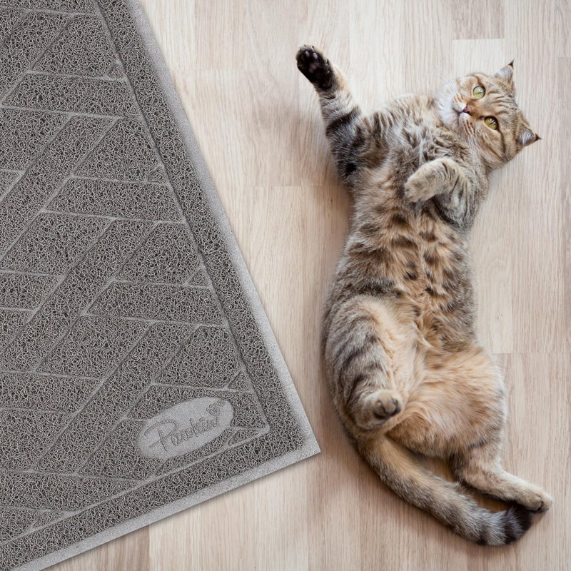Pawkin Cat Litter Mat, Jumbo XX-Large, 4x3 Feet, Fits Two Litter Boxes or Extra Coverage for One Box, Gray - Image 2